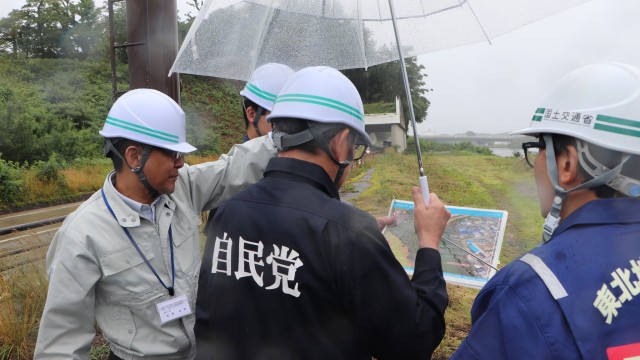秋田南拡幅事業の視察